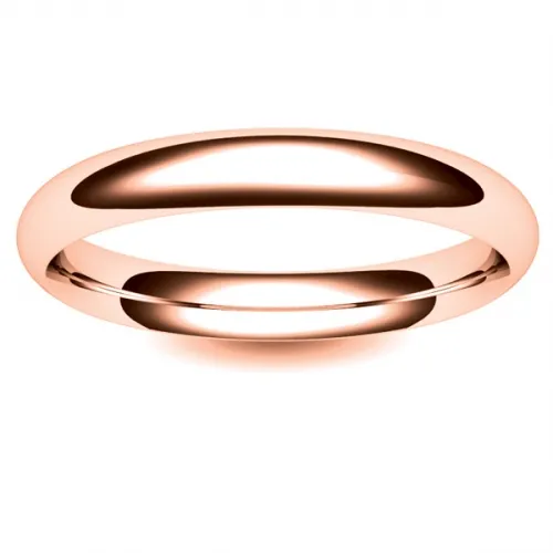 Court Very Heavy -  3mm Rose Gold Wedding Ring (TCH3R) 